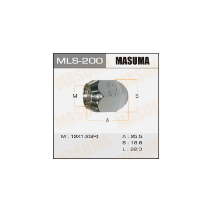 Гайка колёсная для железного диска MLS200 Masuma (фото №1)